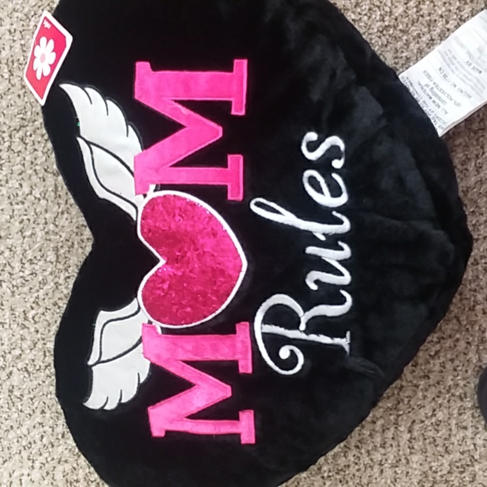 Mother's Day Mom Rules Heart Throw Pillow Gift